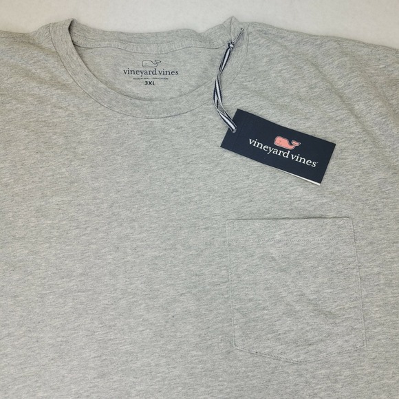 Vineyard Vines Gray Heather Long Sleeve Pocket Tee Shirt Men's Size XXXL 3XL NWT - Picture 5 of 11